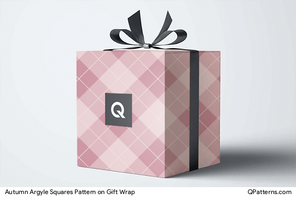 Autumn Argyle Squares Pattern on gift-wrap