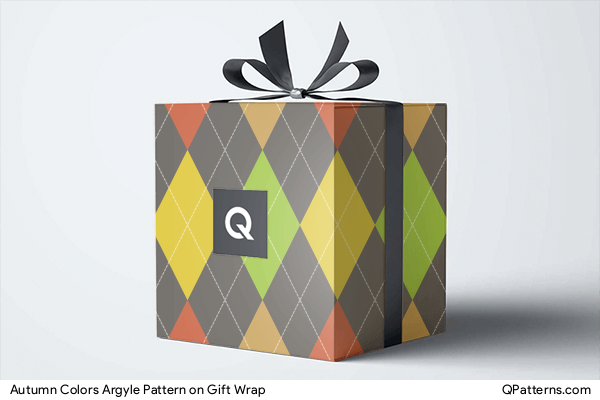 Autumn Colors Argyle Pattern on gift-wrap