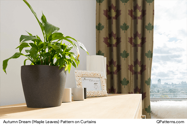 Autumn Dream (Maple Leaves) Pattern on curtains