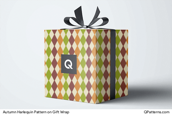 Autumn Harlequin Pattern on gift-wrap
