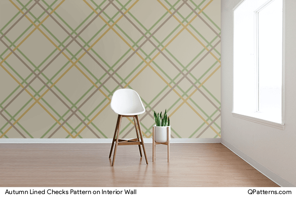 Autumn Lined Checks Pattern on interior-wall