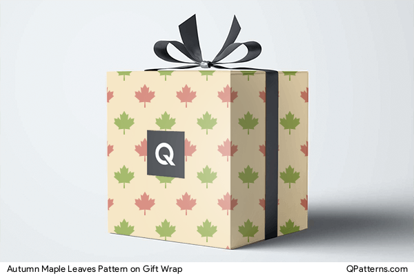 Autumn Maple Leaves Pattern on gift-wrap