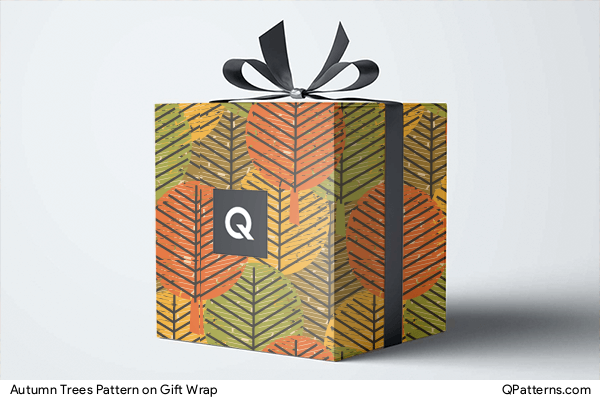 Autumn Trees Pattern on gift-wrap
