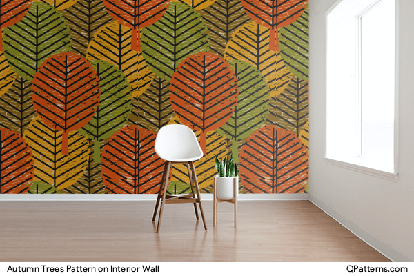 Autumn Trees Pattern on interior-wall