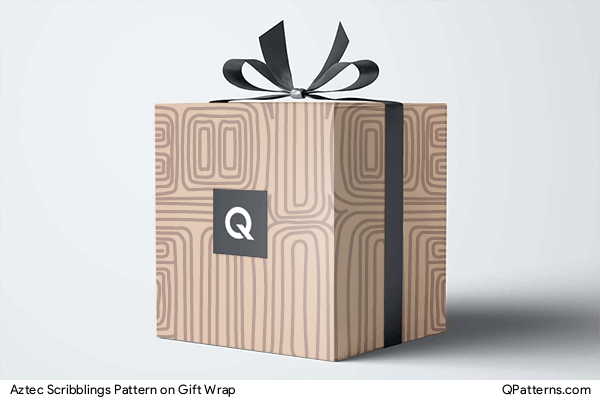 Aztec Scribblings Pattern on gift-wrap