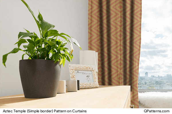 Aztec Temple (Simple border) Pattern on curtains