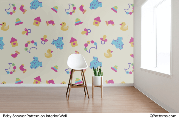 Baby Shower Pattern on interior-wall