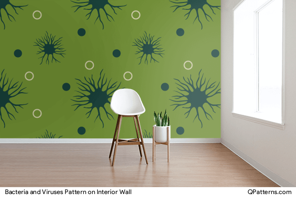 Bacteria and Viruses Pattern on interior-wall