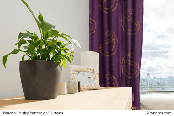 Bandhni Paisley Pattern on curtains