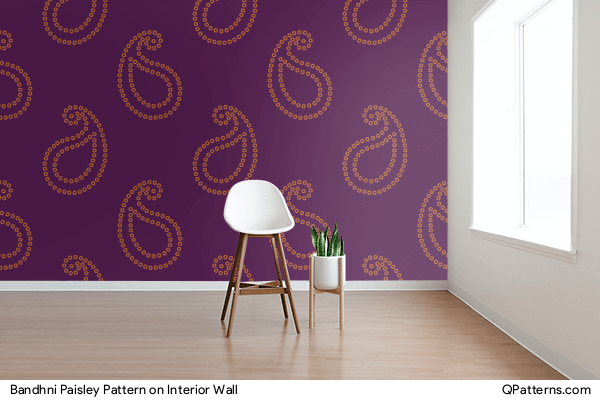 Bandhni Paisley Pattern on interior-wall