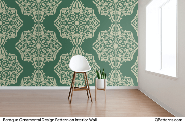 Baroque Ornamental Design Pattern on interior-wall