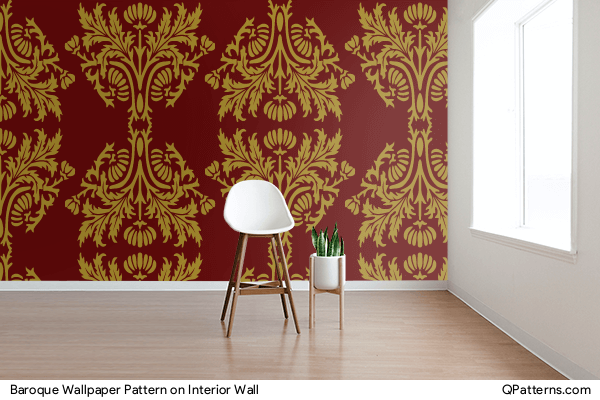 Baroque Wallpaper Pattern on interior-wall