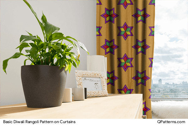 Basic Diwali Rangoli Pattern on curtains