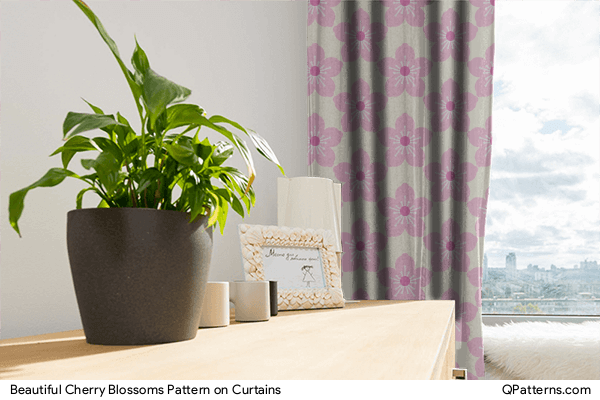 Beautiful Cherry Blossoms Pattern on curtains