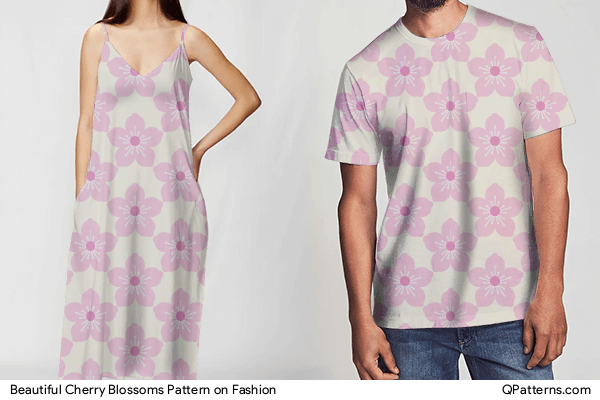 Beautiful Cherry Blossoms Pattern on fashion