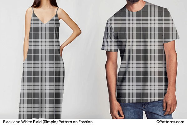 Black and White Plaid (Simple) Pattern on fashion
