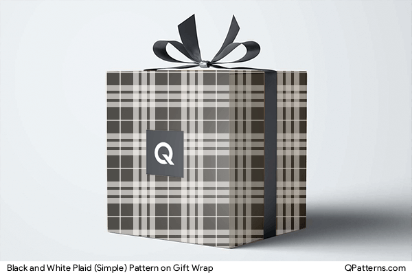 Black and White Plaid (Simple) Pattern on gift-wrap