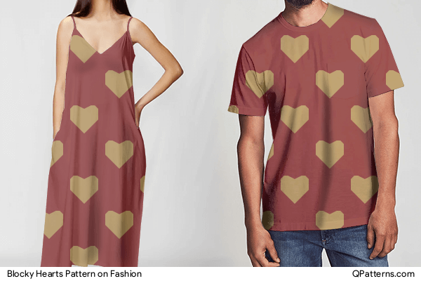 Blocky Hearts Pattern on fashion