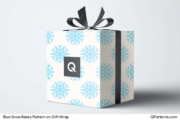 Blue Snowflakes Pattern on gift-wrap