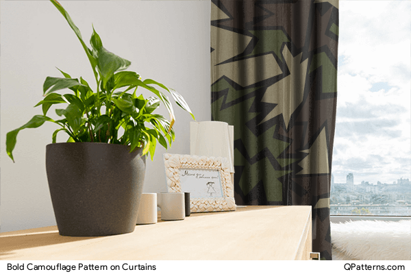 Bold Camouflage Pattern on curtains