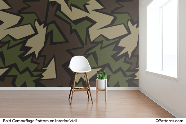 Bold Camouflage Pattern on interior-wall