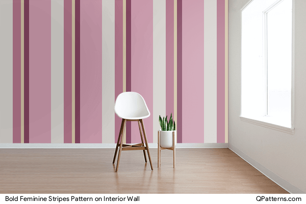 Bold Feminine Stripes Pattern on interior-wall