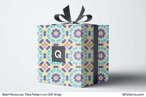 Bold Moroccan Tiles Pattern on gift-wrap