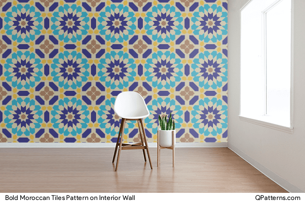 Bold Moroccan Tiles Pattern on interior-wall