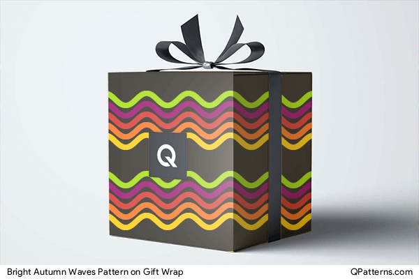 Bright Autumn Waves Pattern on gift-wrap
