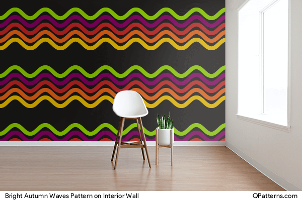 Bright Autumn Waves Pattern on interior-wall