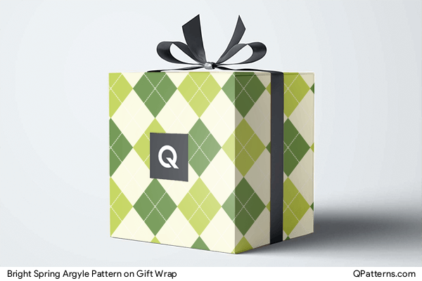 Bright Spring Argyle Pattern on gift-wrap