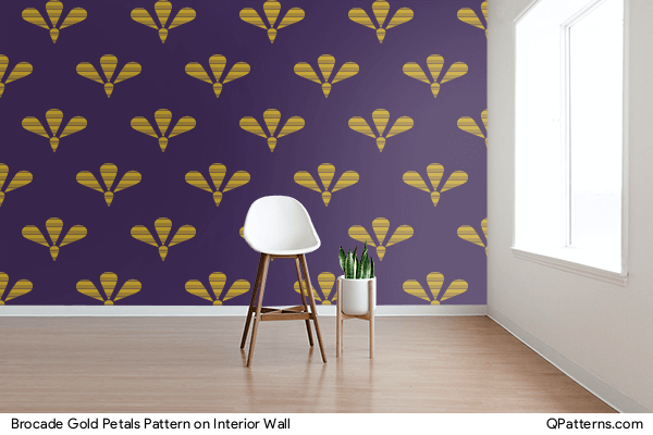Brocade Gold Petals Pattern on interior-wall