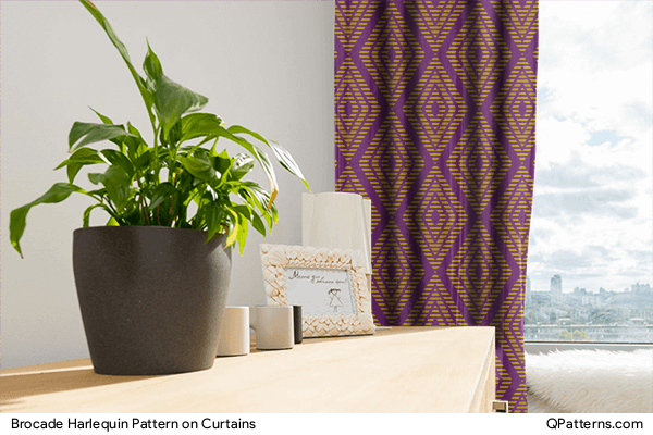 Brocade Harlequin Pattern on curtains