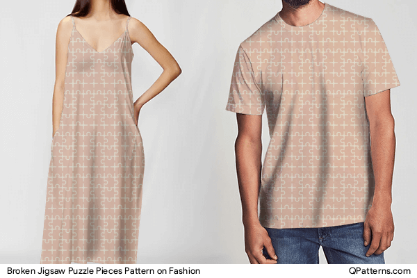 Broken Jigsaw Puzzle Pieces Pattern on fashion