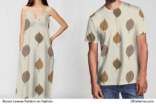 Brown Leaves Pattern on fashion