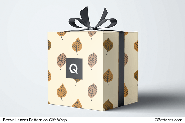 Brown Leaves Pattern on gift-wrap
