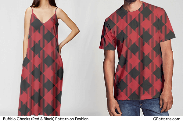Buffalo Checks (Red & Black) Pattern on fashion