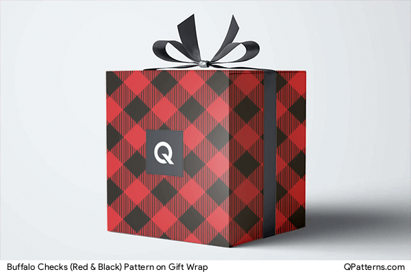 Buffalo Checks (Red & Black) Pattern on gift-wrap