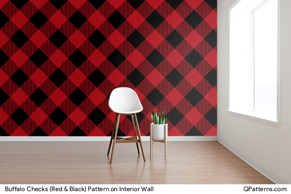 Buffalo Checks (Red & Black) Pattern on interior-wall