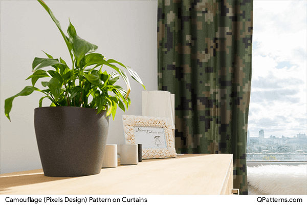 Camouflage (Pixels Design) Pattern on curtains