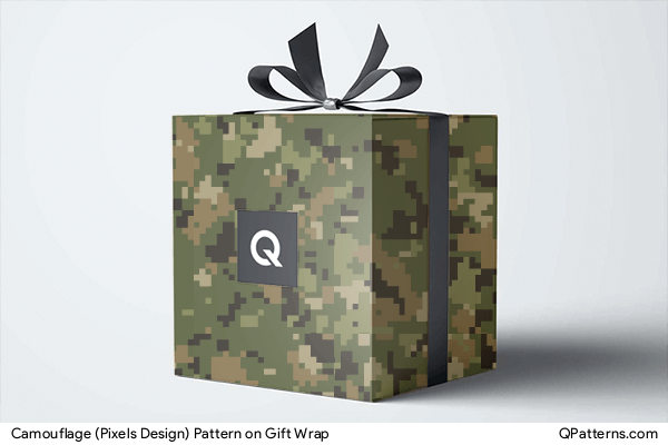 Camouflage (Pixels Design) Pattern on gift-wrap