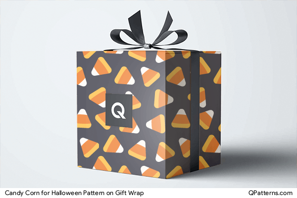 Candy Corn for Halloween Pattern on gift-wrap