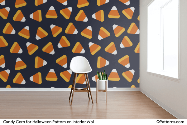 Candy Corn for Halloween Pattern on interior-wall