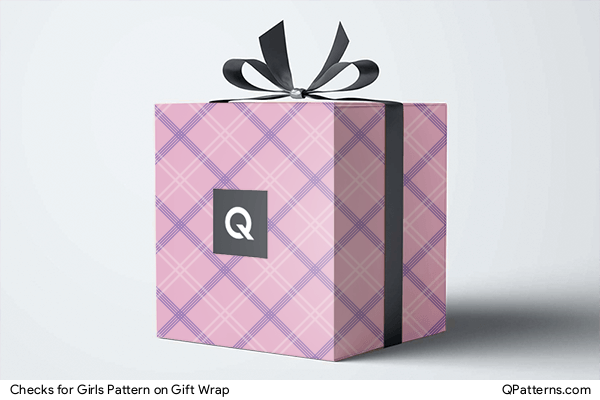 Checks for Girls Pattern on gift-wrap