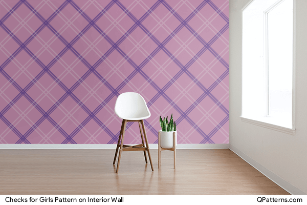 Checks for Girls Pattern on interior-wall