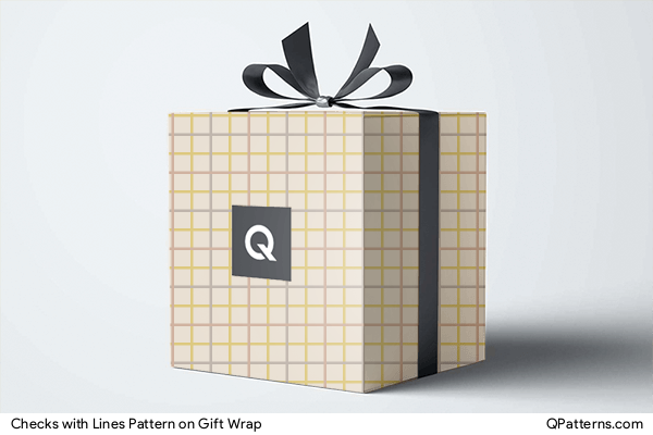 Checks with Lines Pattern on gift-wrap