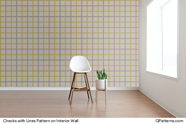 Checks with Lines Pattern on interior-wall