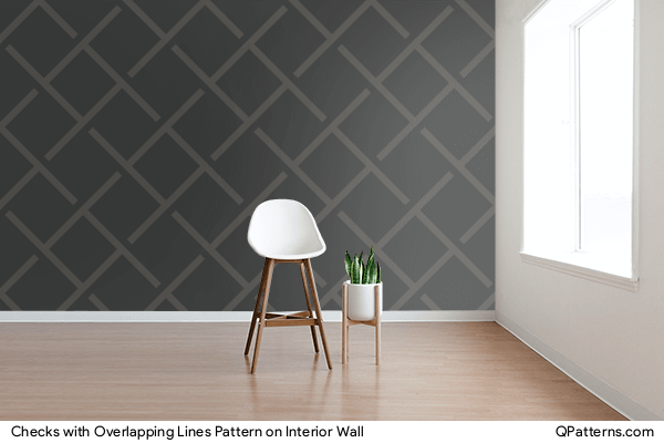 Checks with Overlapping Lines Pattern on interior-wall