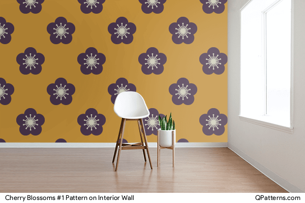 Cherry Blossoms #1 Pattern on interior-wall