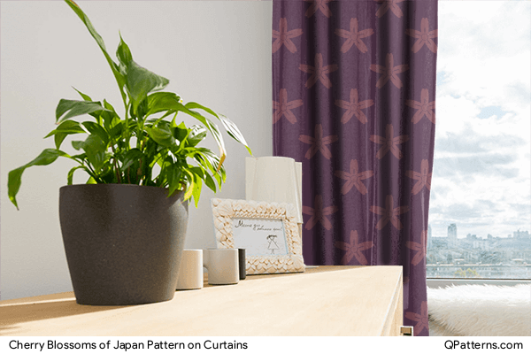 Cherry Blossoms of Japan Pattern on curtains